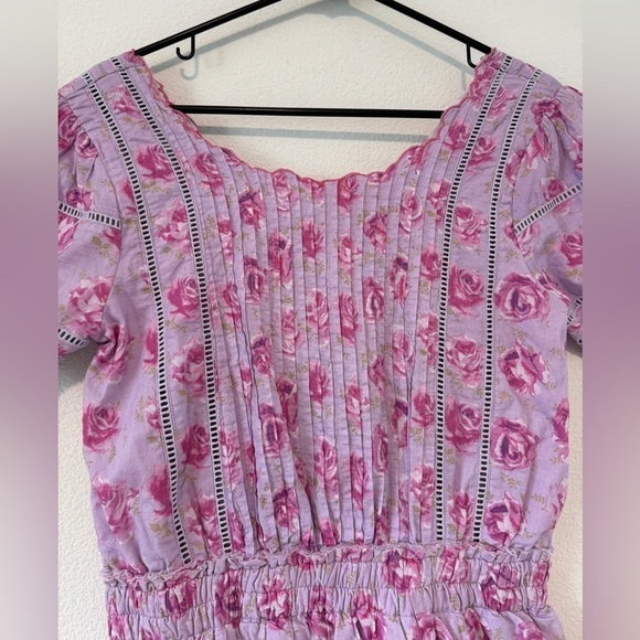 NWT LoveShackFancy Mavis Lilac Fusion Purple Rose Floral Mini Tiered Dress Small - Picture 7 of 16